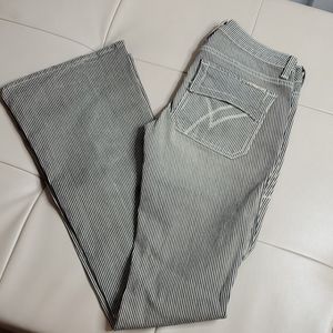 No offer ignored William Rast Black and White Striped Flare Jeans